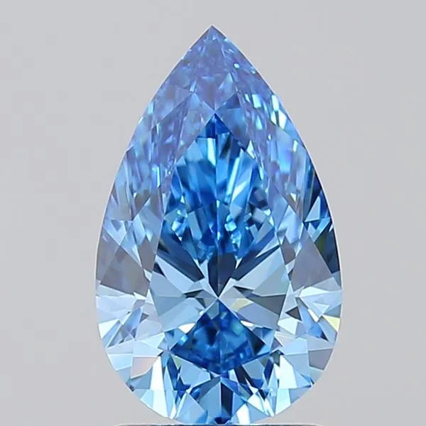 1.52ct Pear Lab Grown Diamond (Colour Fancy Vivid Blue, Clarity VVS2, IGI Certified)