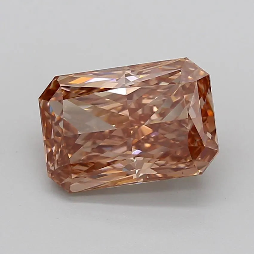 4.14ct Radiant Lab Grown Diamond (Colour Fancy Vivid Brown Pink, Clarity VS2, IGI Certified)
