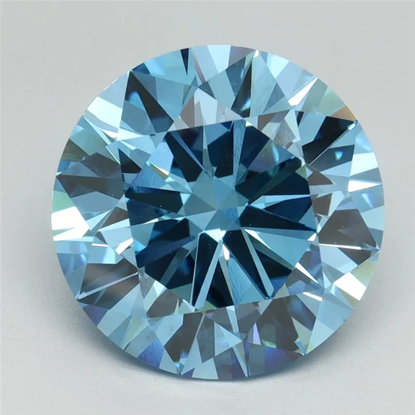 6.10ct Round Lab Grown Diamond (Colour Fancy Vivid Blue, Clarity VS1, Cut EX, IGI Certified)