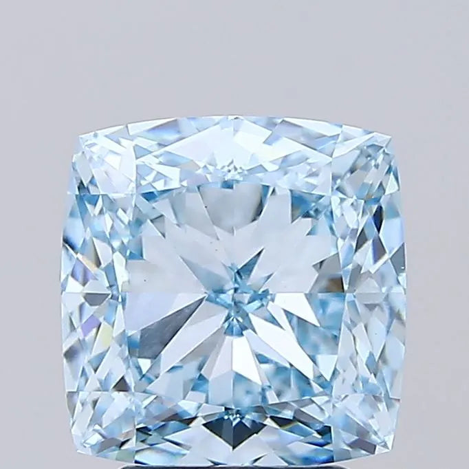 3.58ct Cushion modified Lab Grown Diamond (Colour Fancy Vivid Blue, Clarity VVS2, IGI Certified)