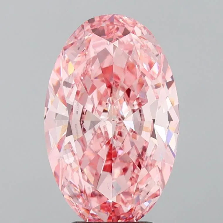 4.00ct Oval Lab Grown Diamond (Colour Fancy Vivid Pink, Clarity VS1, IGI Certified)