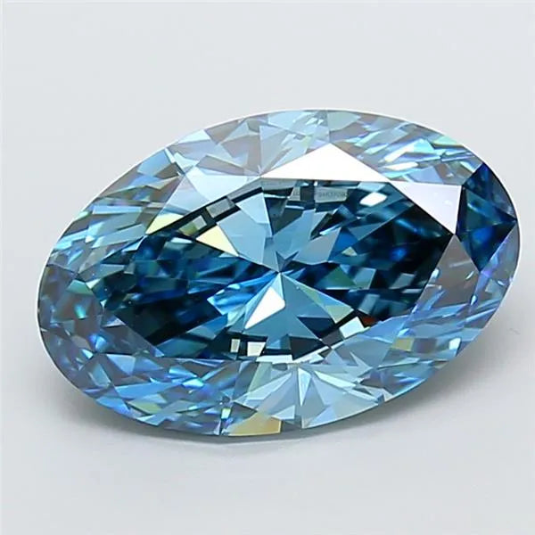 5.00ct Oval Lab Grown Diamond (Colour Fancy Vivid Blue, Clarity VS1, IGI Certified)