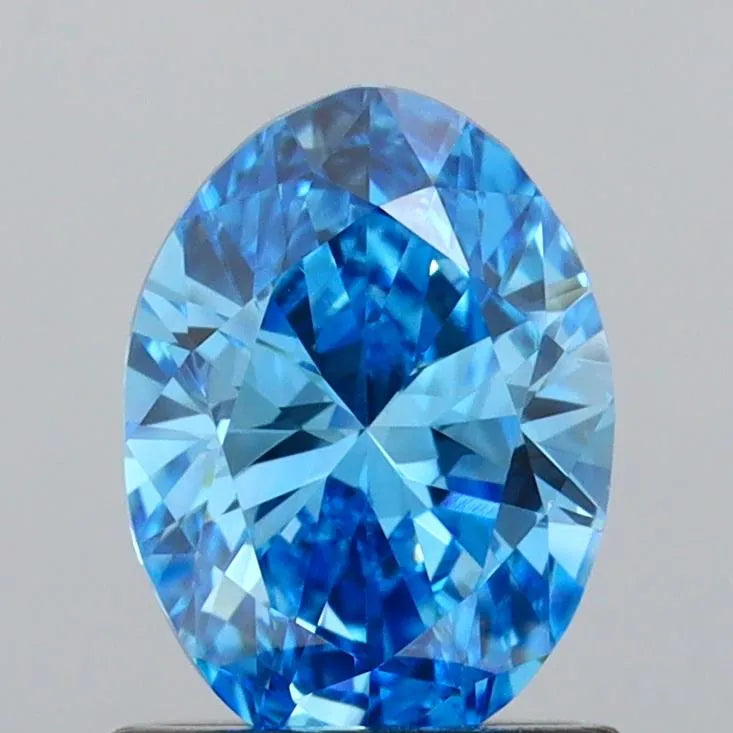 1.07ct Oval Lab Grown Diamond (Colour Fancy Vivid Blue, Clarity VS1, IGI Certified)