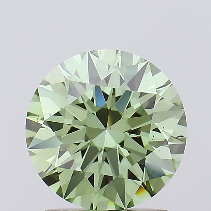 1.57 Carat Round Cut Fancy Green