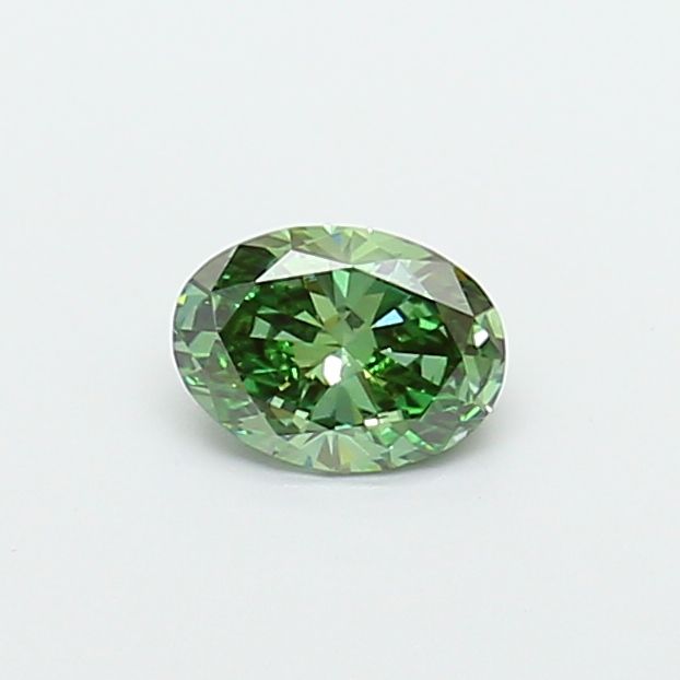 0.59 Carat Oval Cut Fancy Green