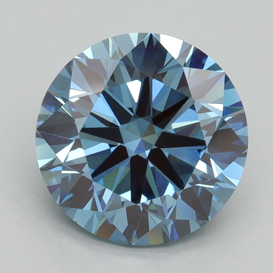 3.01 Carat Round Cut Fancy Blue