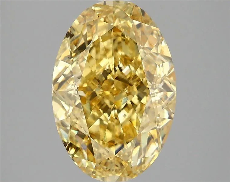 3.08ct Oval Lab Grown Diamond (Colour Fancy Vivid Yellow, Clarity VS2, IGI Certified)