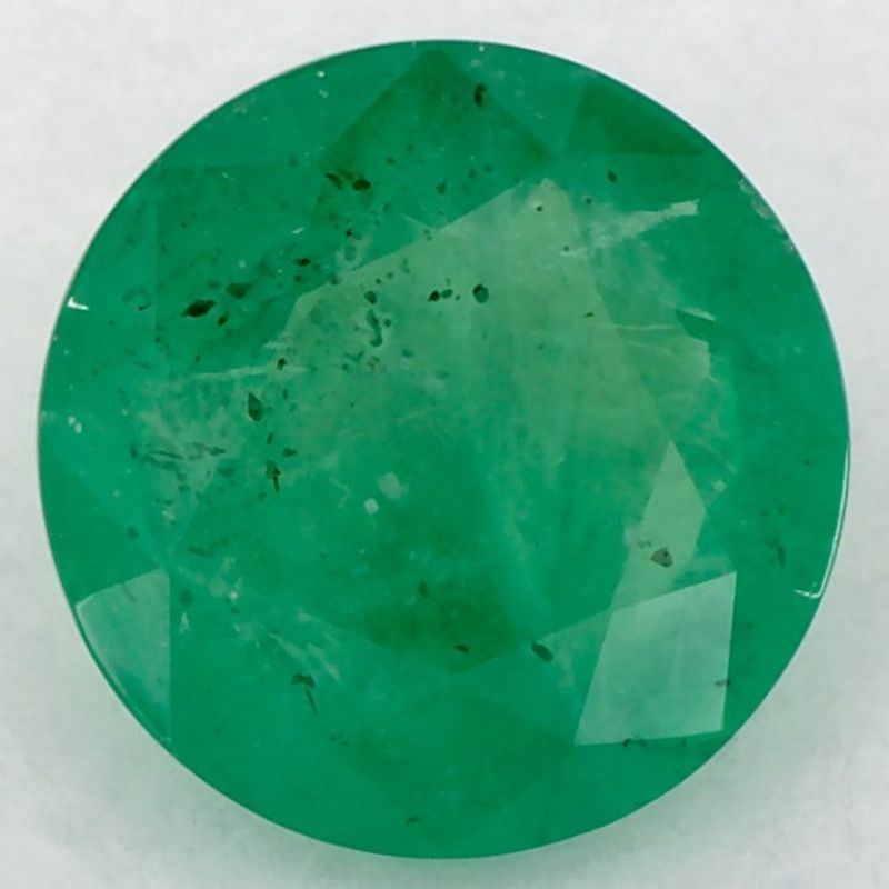 1.41 Carat Round  Cut Green Emerald