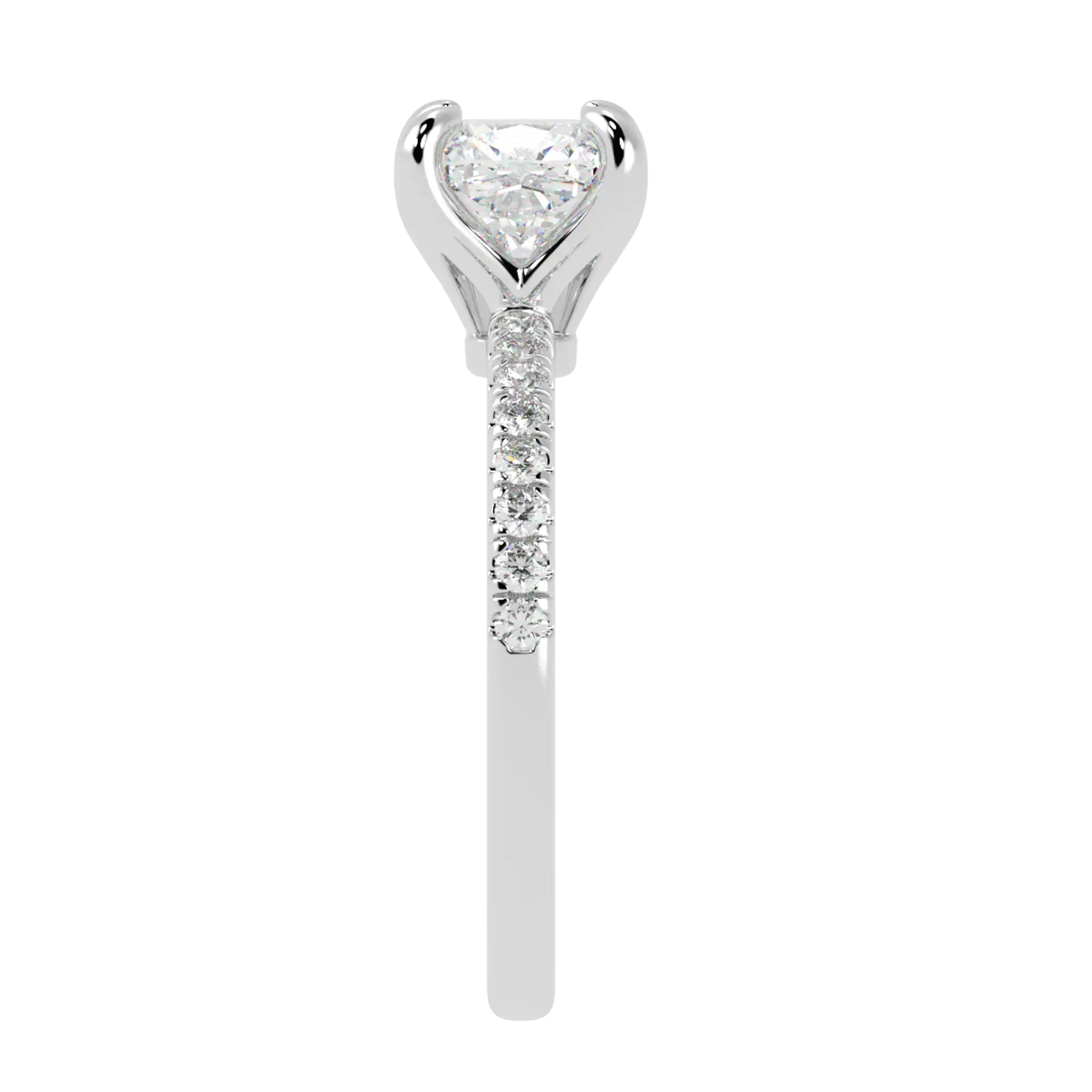 Betty 9K White Gold Accent Engagement Ring | Cushion Shape