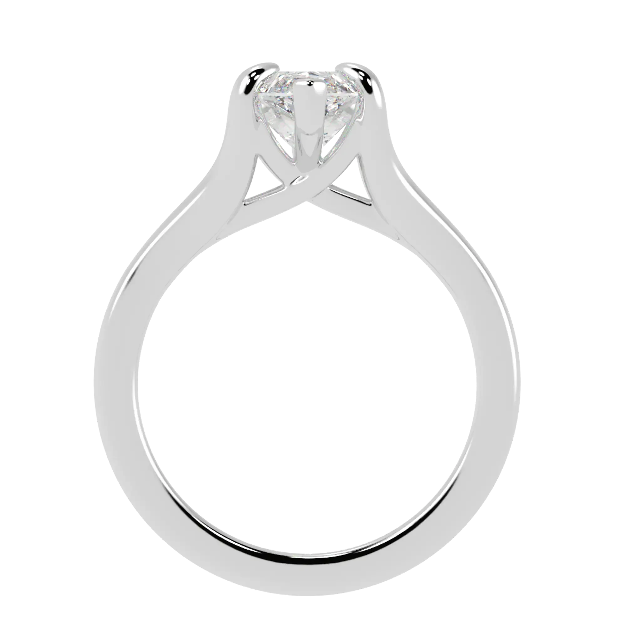 Poppy 18K White Gold Solitaire Moissanite Engagement Ring | Marquise Shape