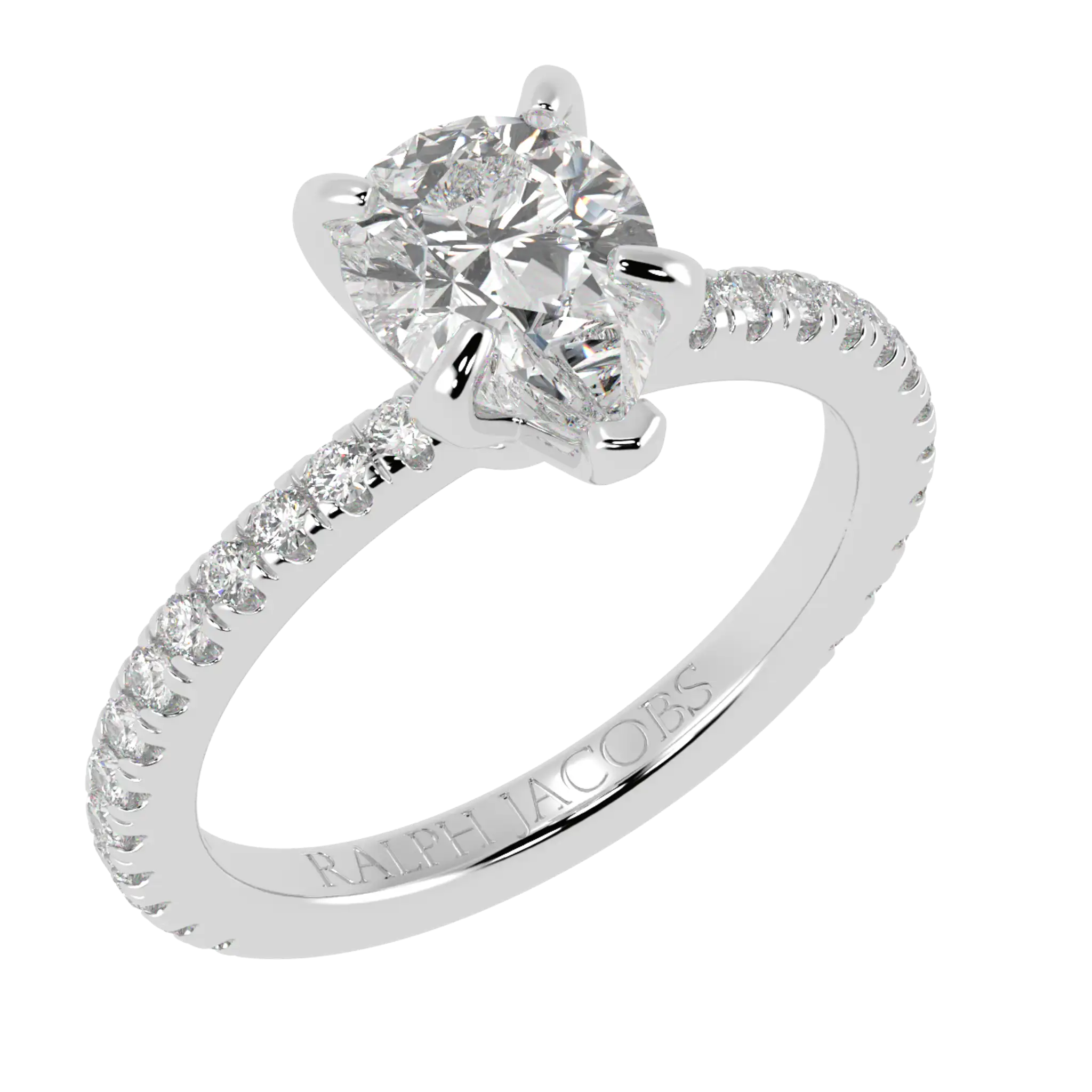 Betty Platinum Accent Engagement Ring | Pear Shape