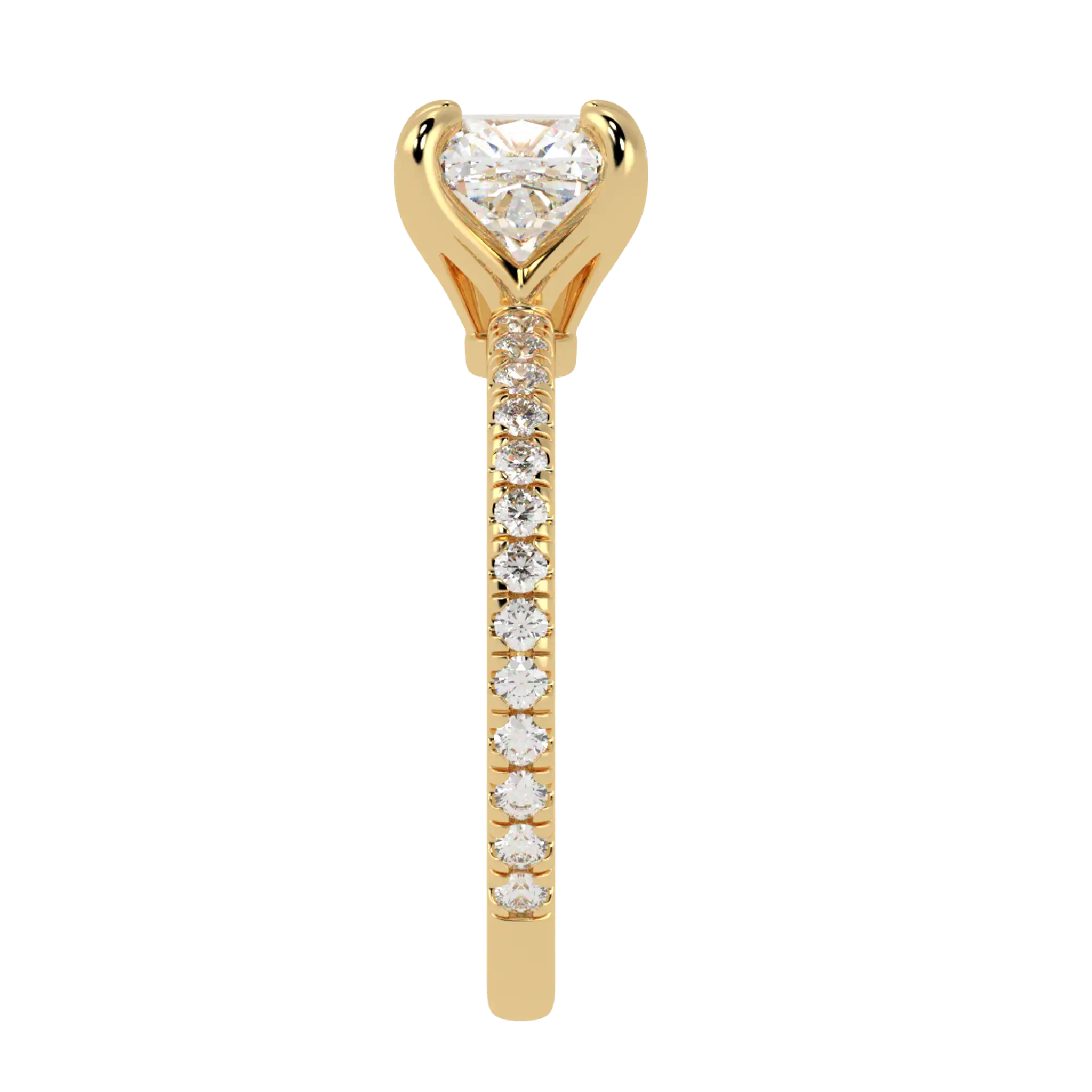 Betty 9K Yellow Gold Accent Engagement Ring | Cushion Shape