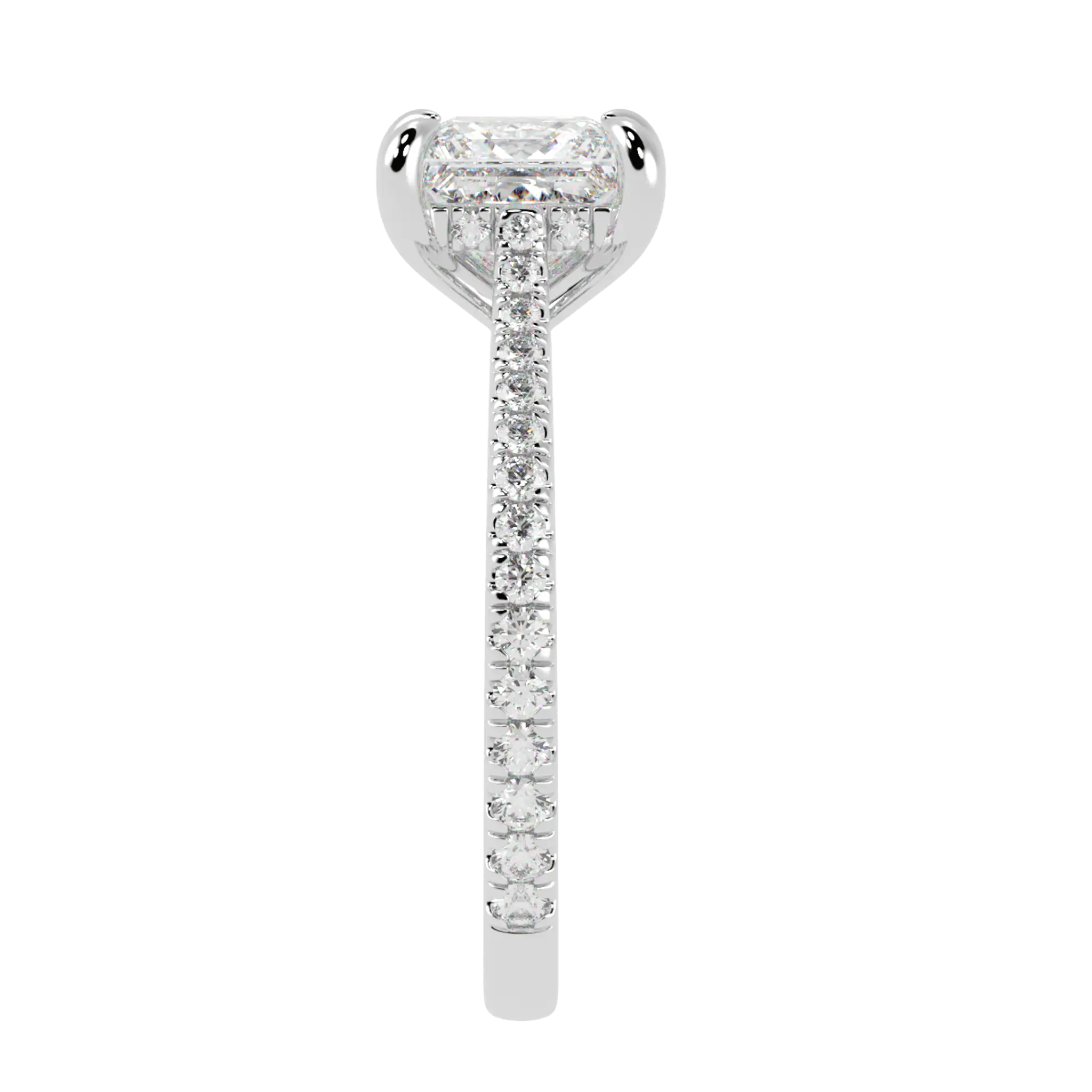 Arya 18K White Gold Accent Engagement Ring | Princess Shape