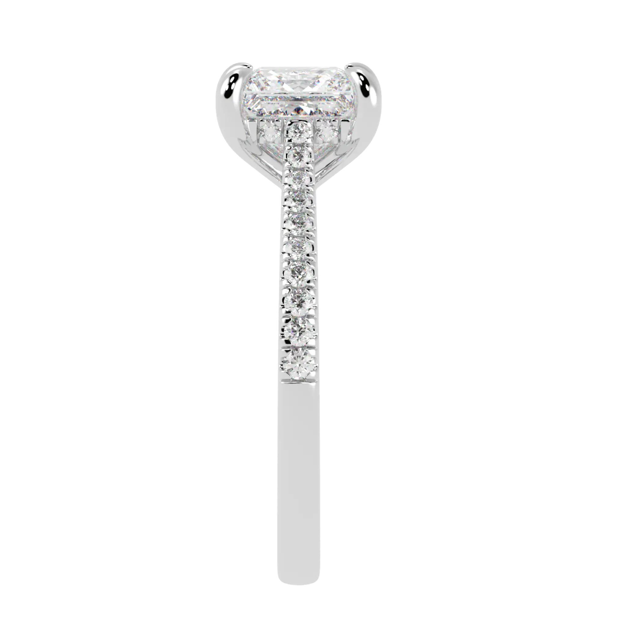 Arya 18K White Gold Accent Engagement Ring | Princess Shape