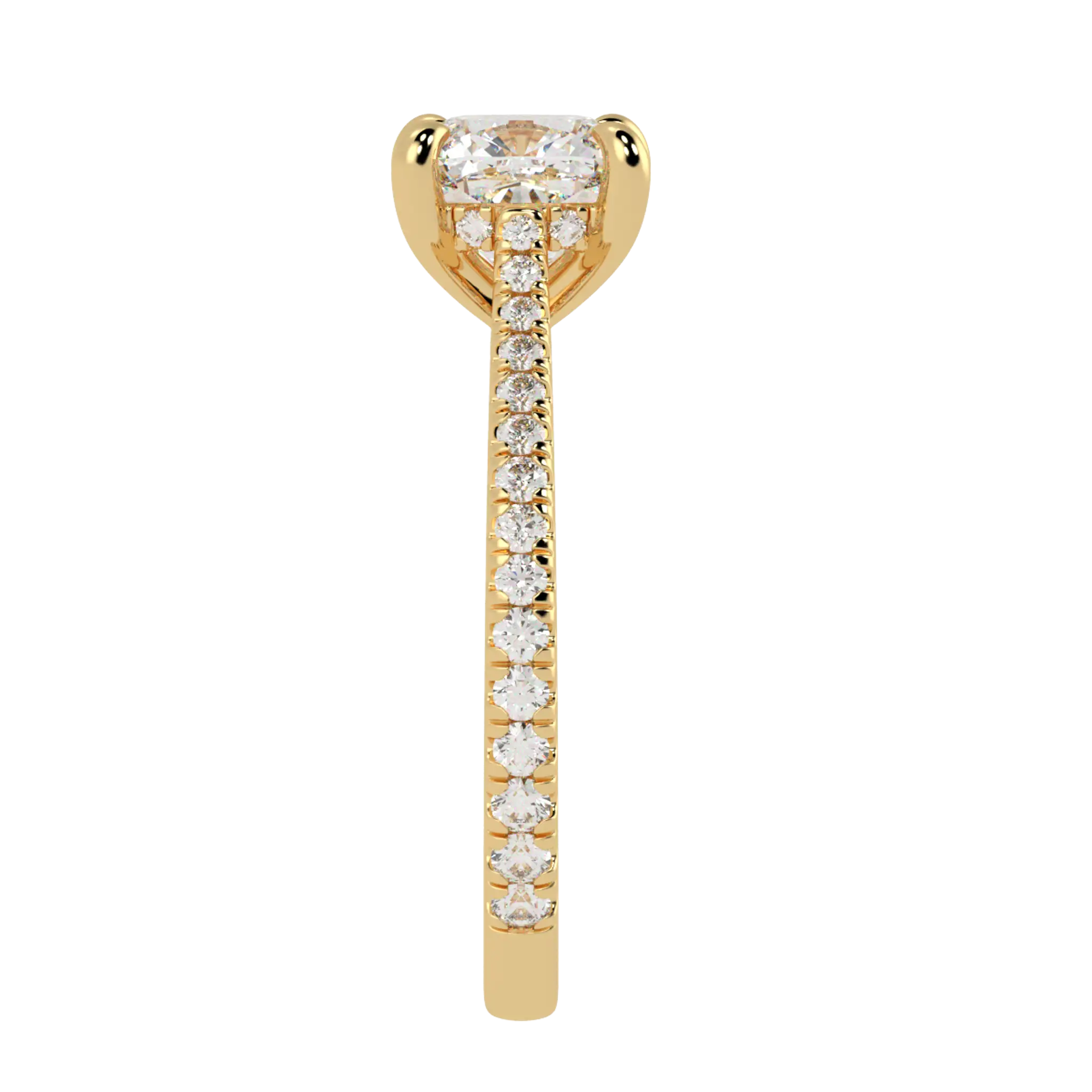Arya 18K Yellow Gold Accent Engagement Ring | Cushion Shape