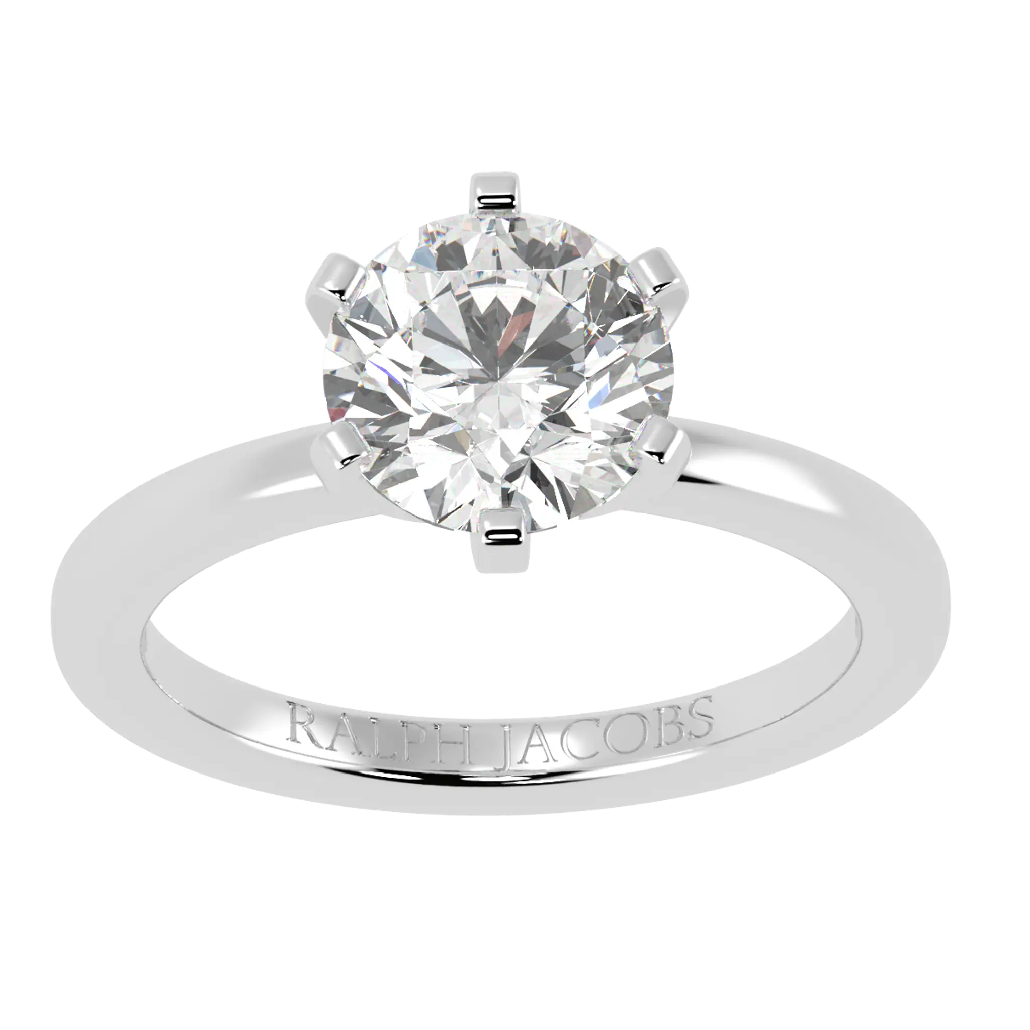 Nikki 18K White Gold Solitaire Moissanite Engagement Rings