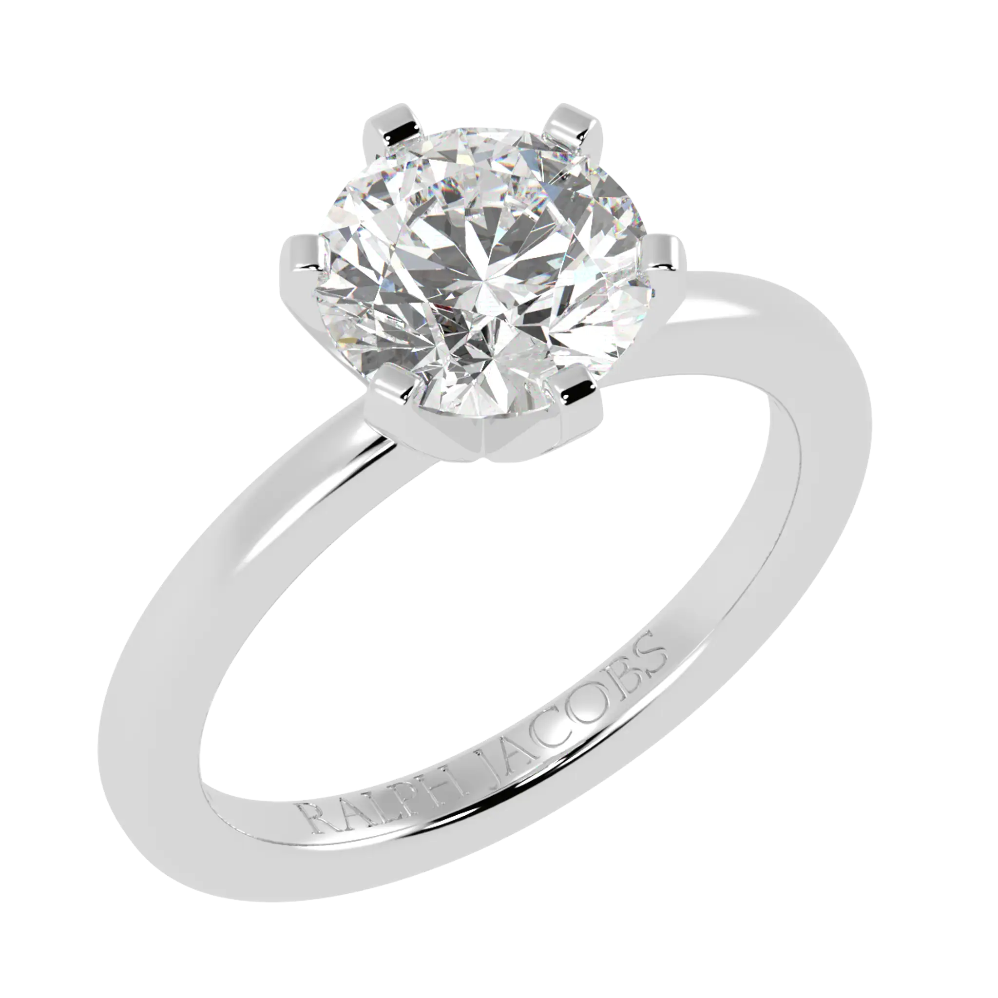 Nikki 18K White Gold Solitaire Moissanite Engagement Rings