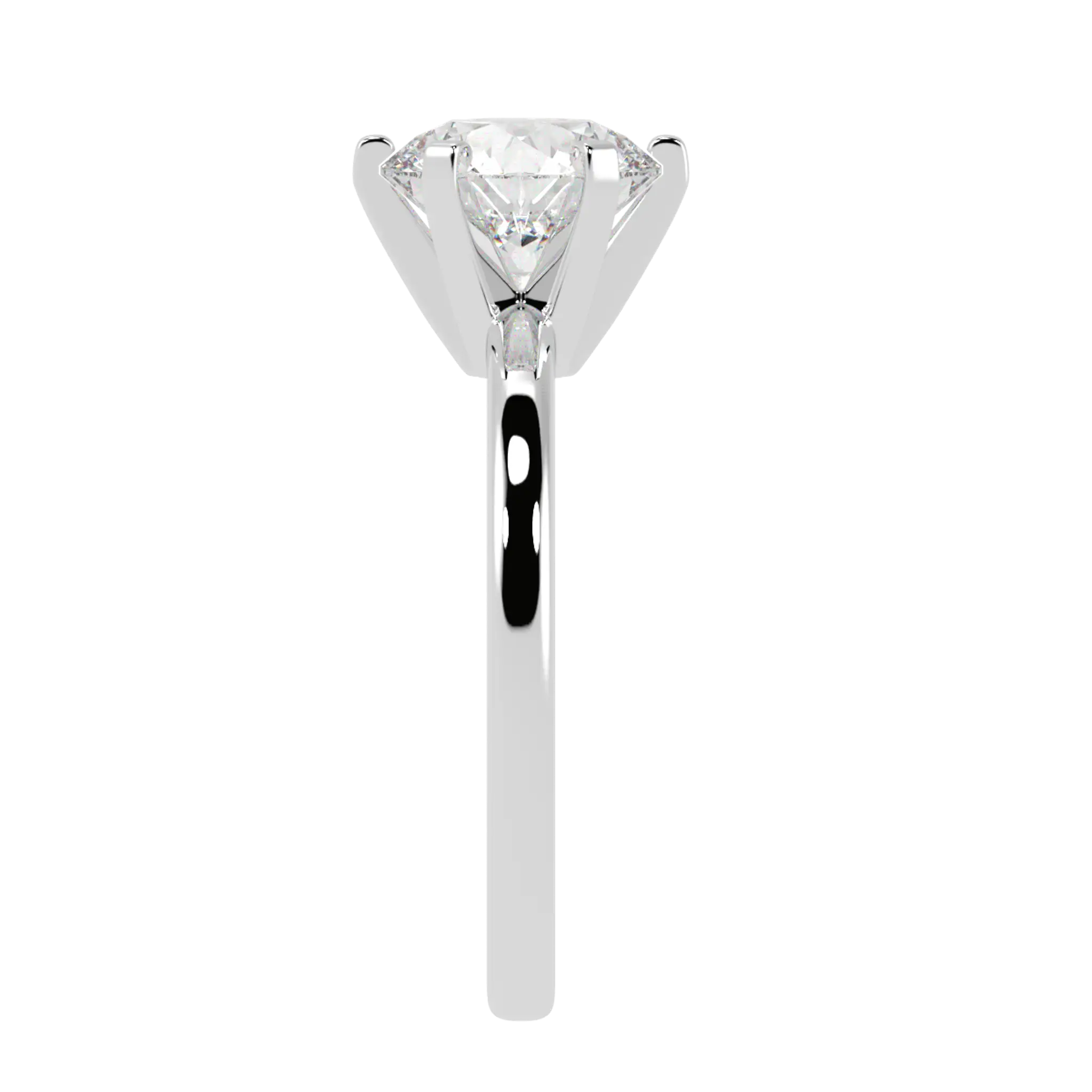 Nikki 18K White Gold Solitaire Moissanite Engagement Rings