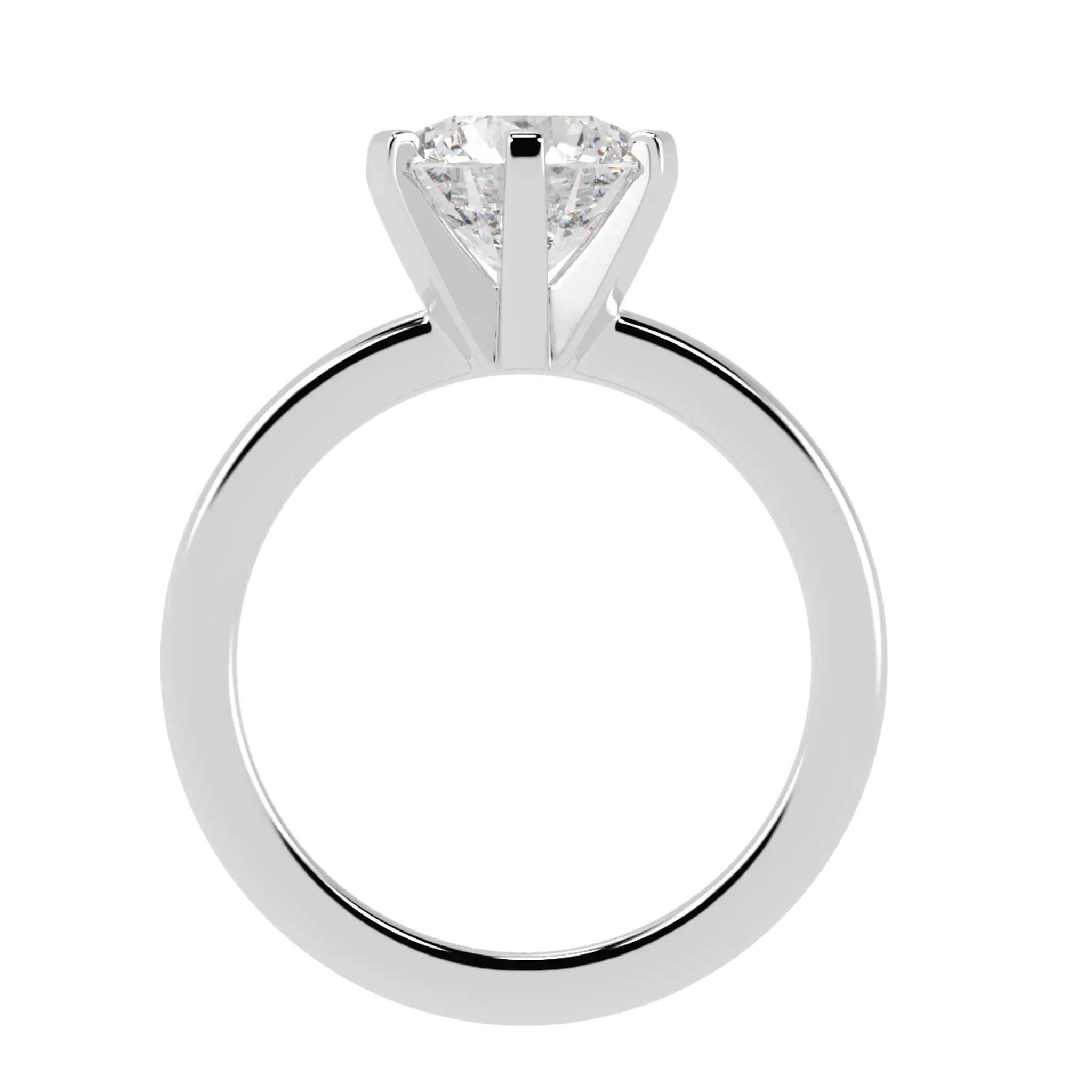 Nikki 18K White Gold Solitaire Moissanite Engagement Rings
