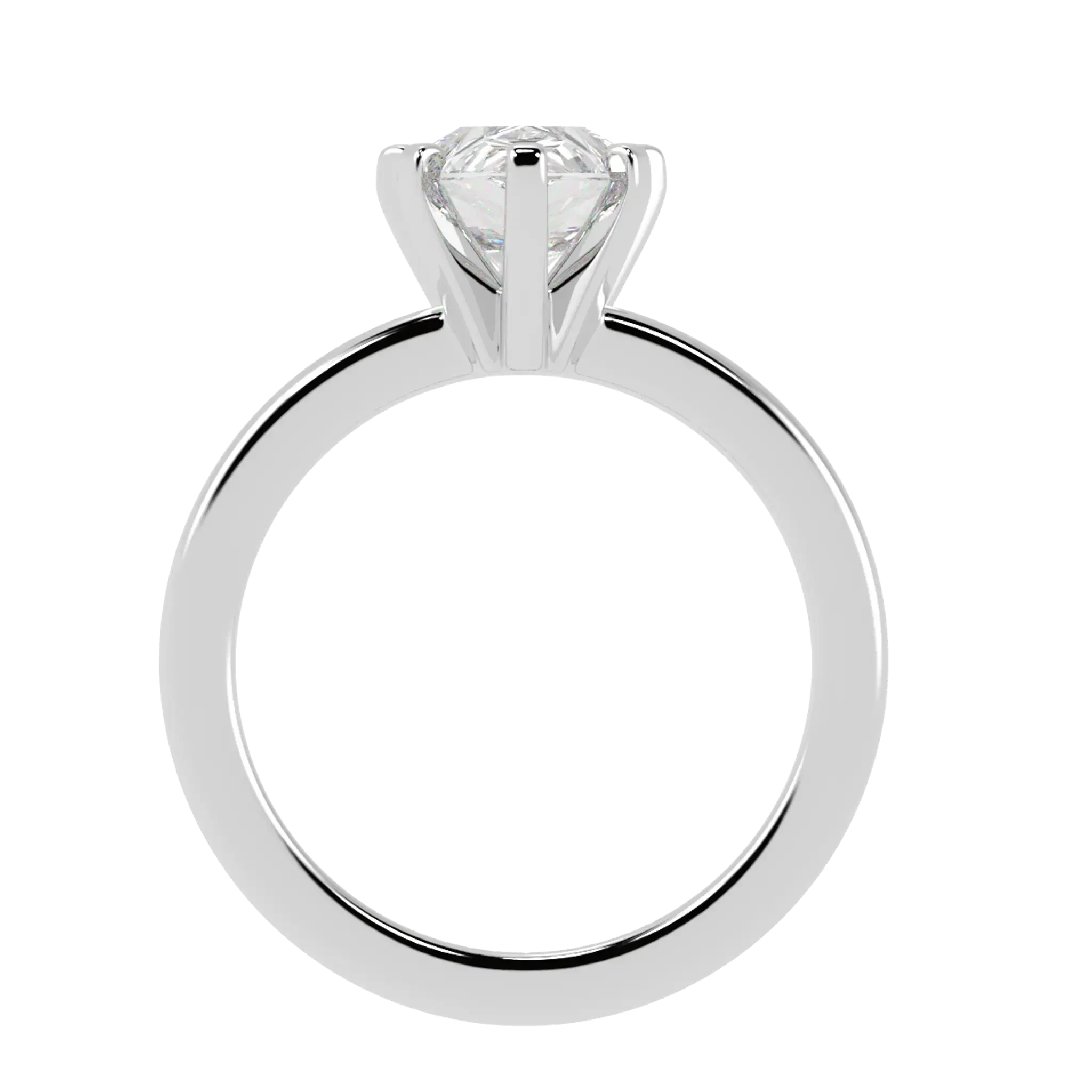 Nikki 18K White Gold Solitaire Moissanite Engagement Rings | Pear Shape