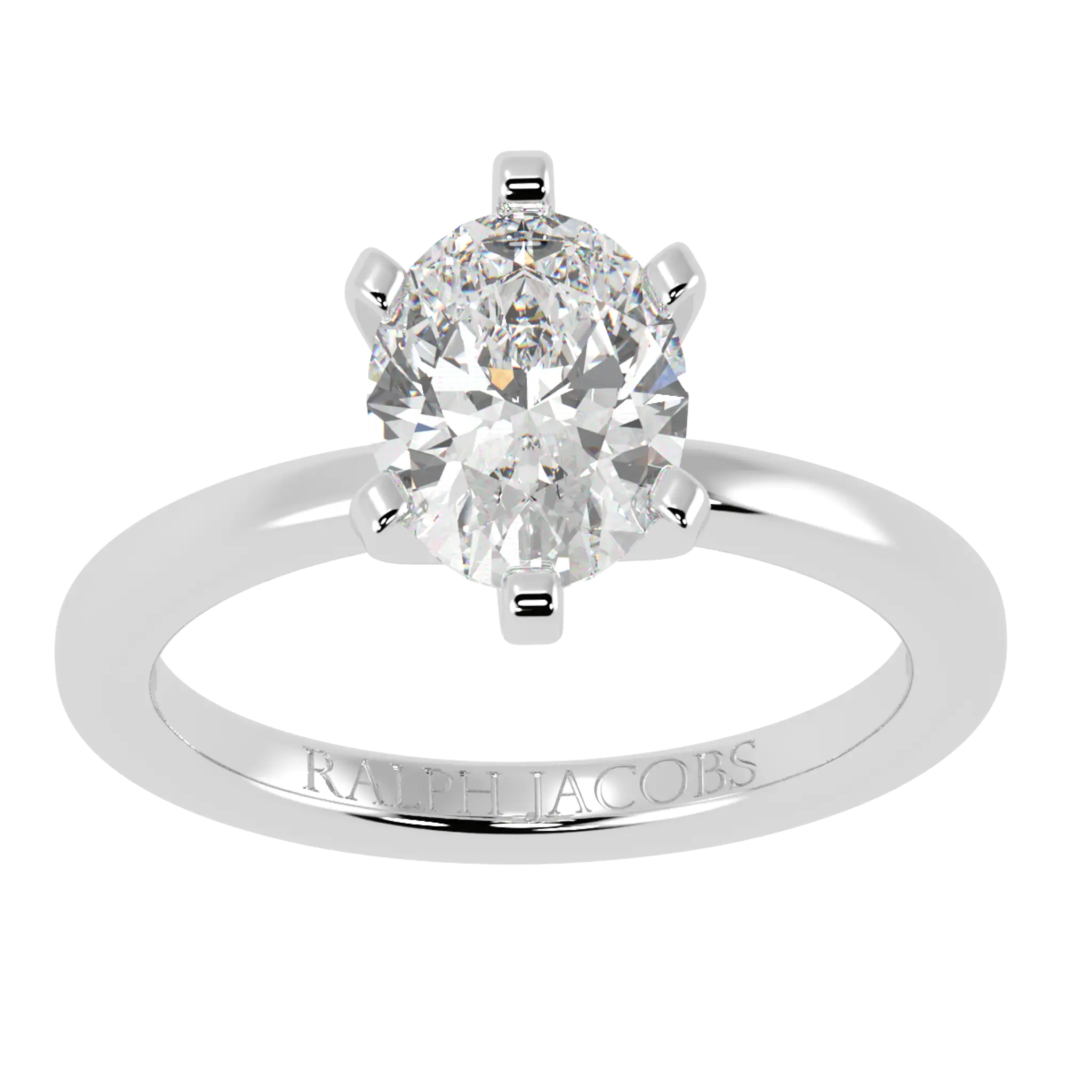 Nikki 9K White Gold Solitaire Moissanite Engagement Rings | Oval Shape