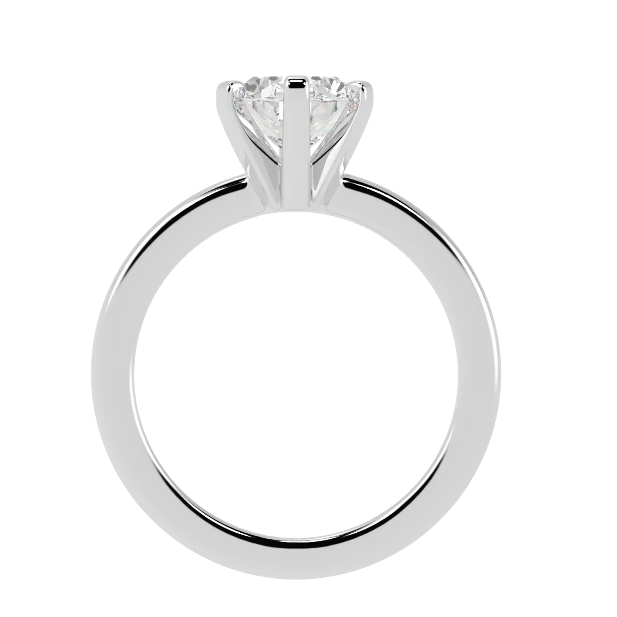 Nikki 9K White Gold Solitaire Moissanite Engagement Rings | Oval Shape