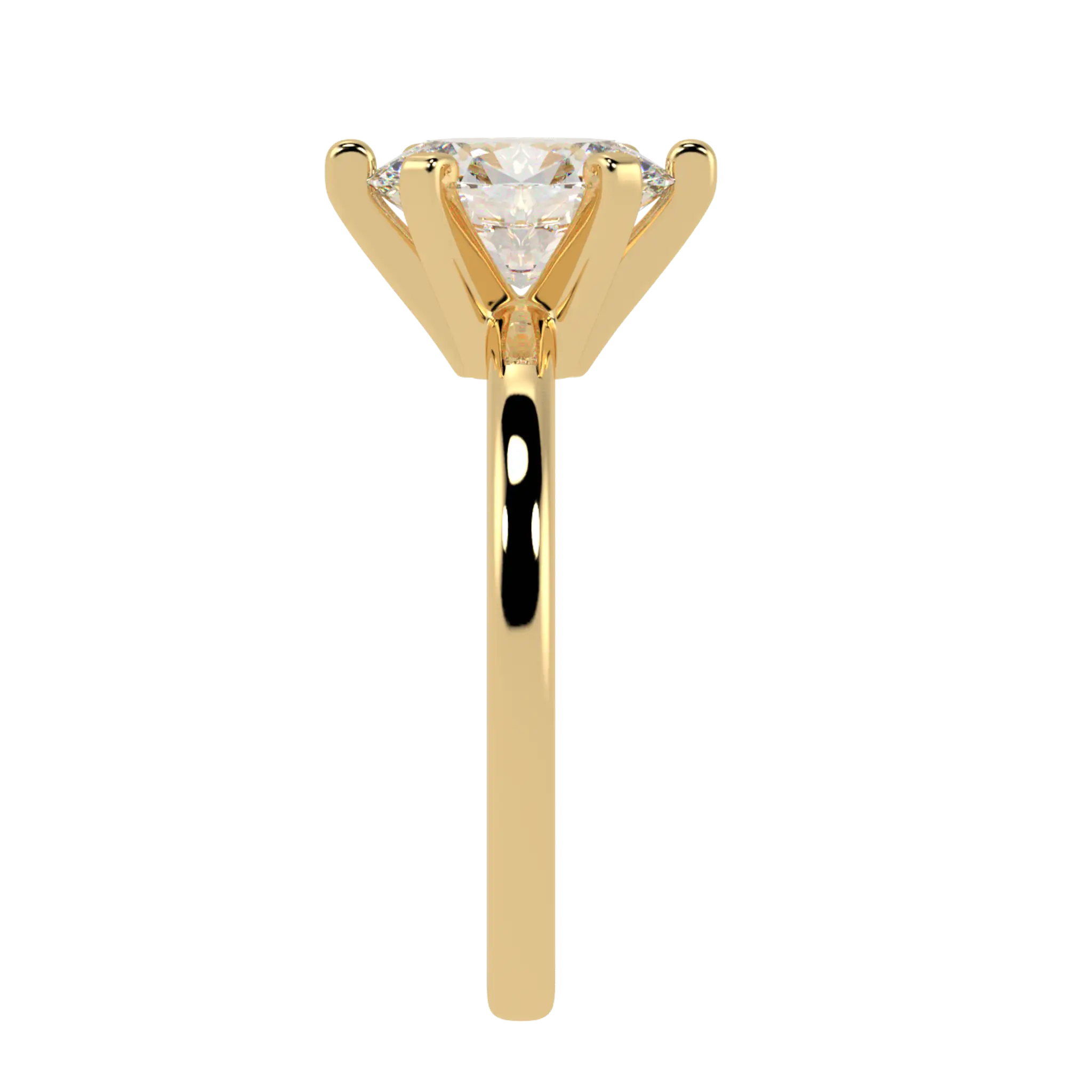 Nikki 9K Yellow Gold Solitaire Moissanite Engagement Rings | Oval Shape