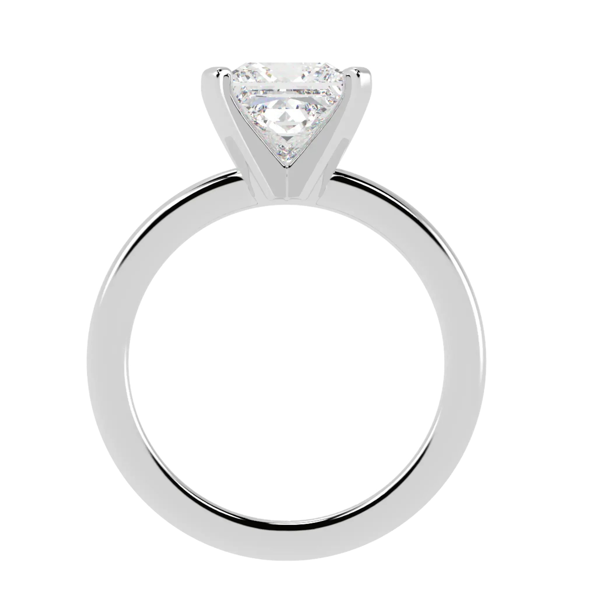 Nikki 9K White Gold Solitaire Moissanite Engagement Rings | Princess Shape
