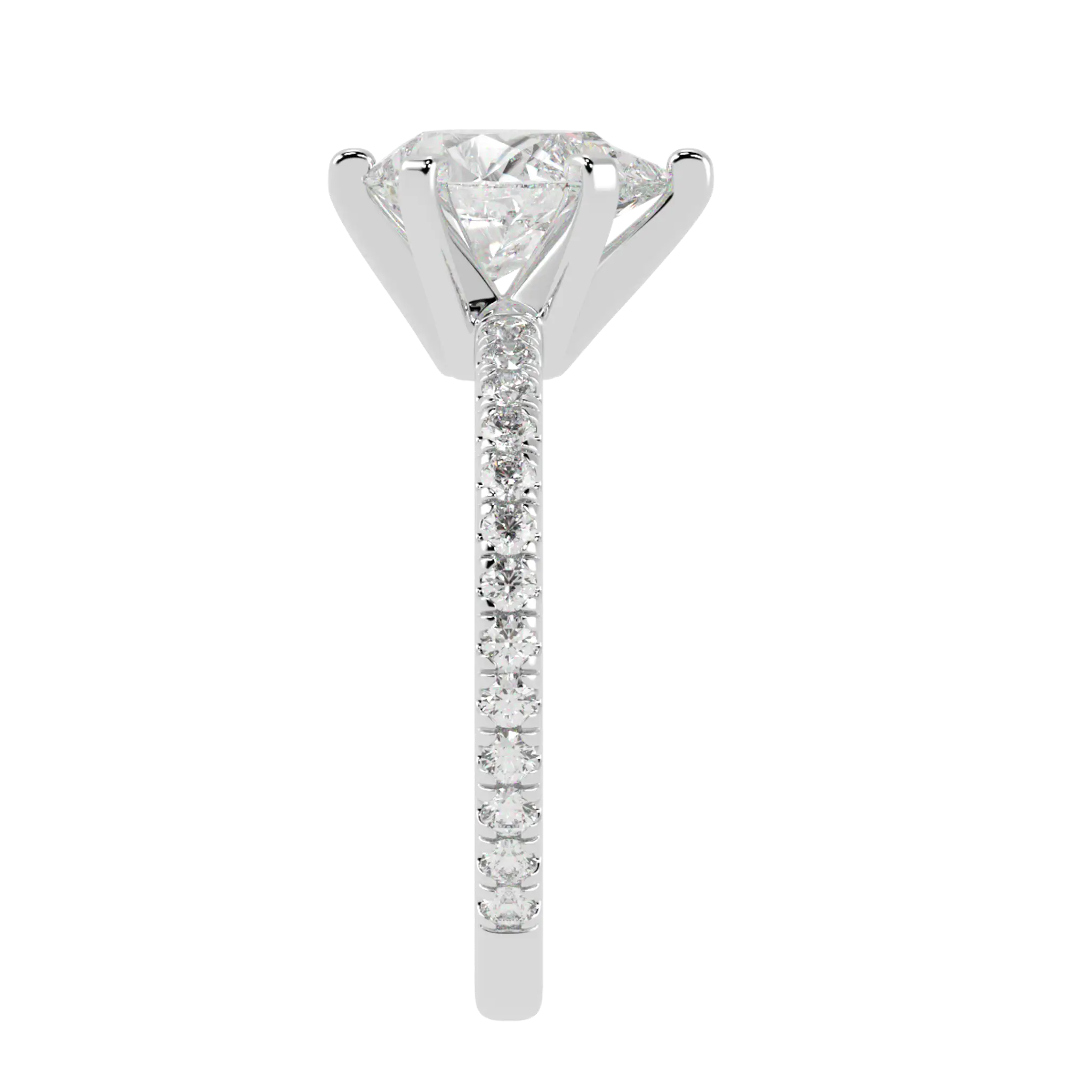Nikki 9K White Gold Accent Moissanite Engagement Rings | Pear Shape