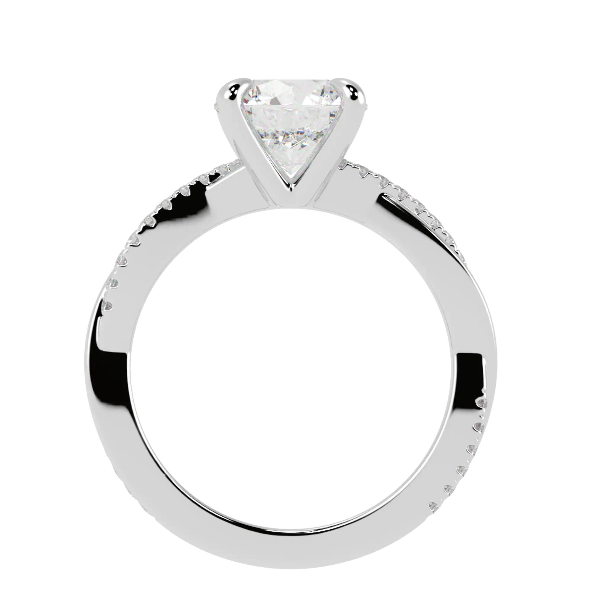 Jasmine 9K White Gold Accent Engagement Ring