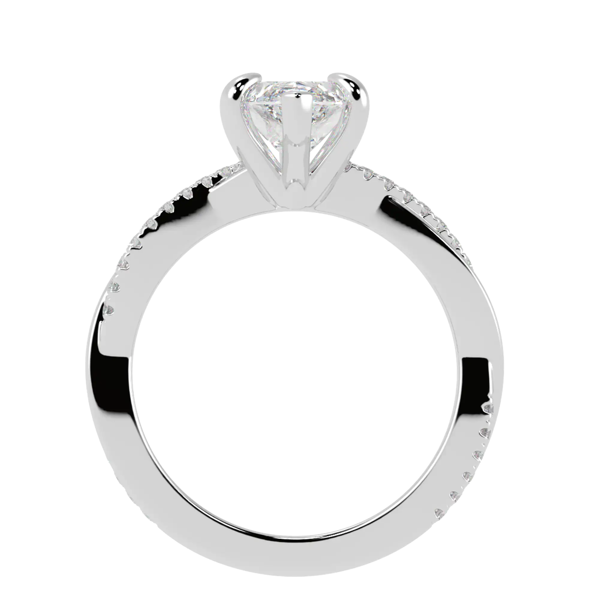 Jasmine 9K White Gold Accent Engagement Ring | Marquise Shape