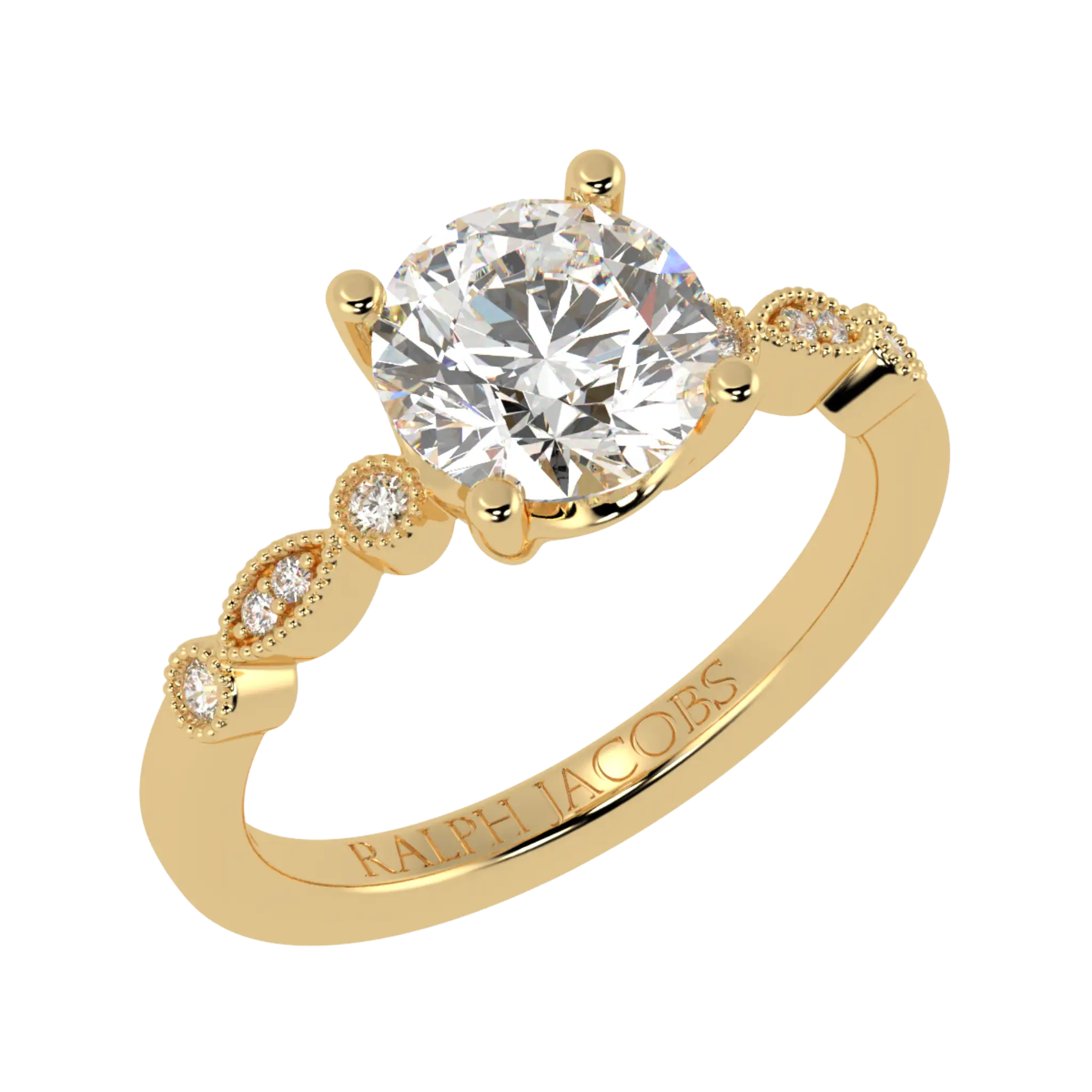 Chanel 18K Yellow Gold Accent Stone Engagement Ring