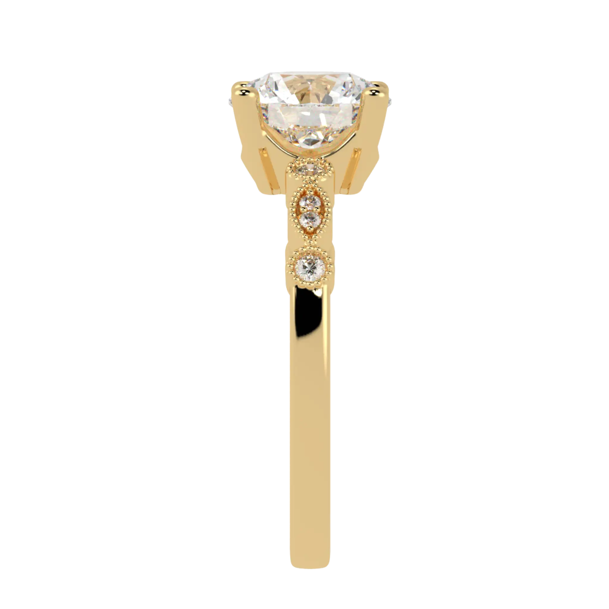 Chanel 18K Yellow Gold Accent Stone Engagement Ring