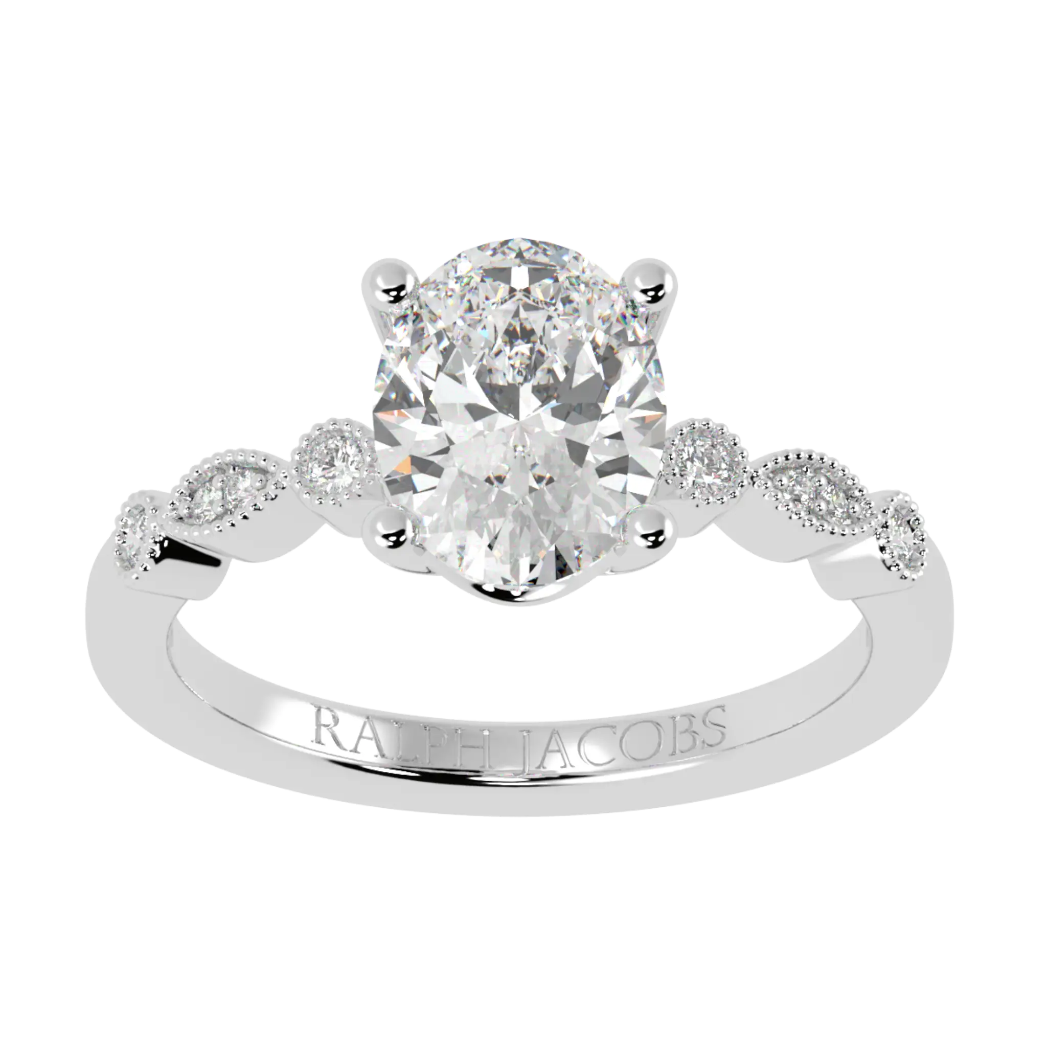 Chanel Platinum Accent Stone Engagement Ring - Oval Shape