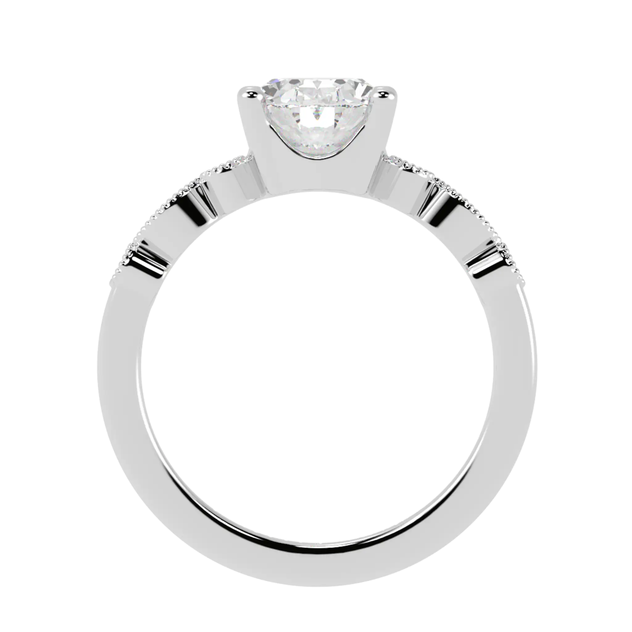 Chanel Platinum Accent Stone Engagement Ring - Oval Shape