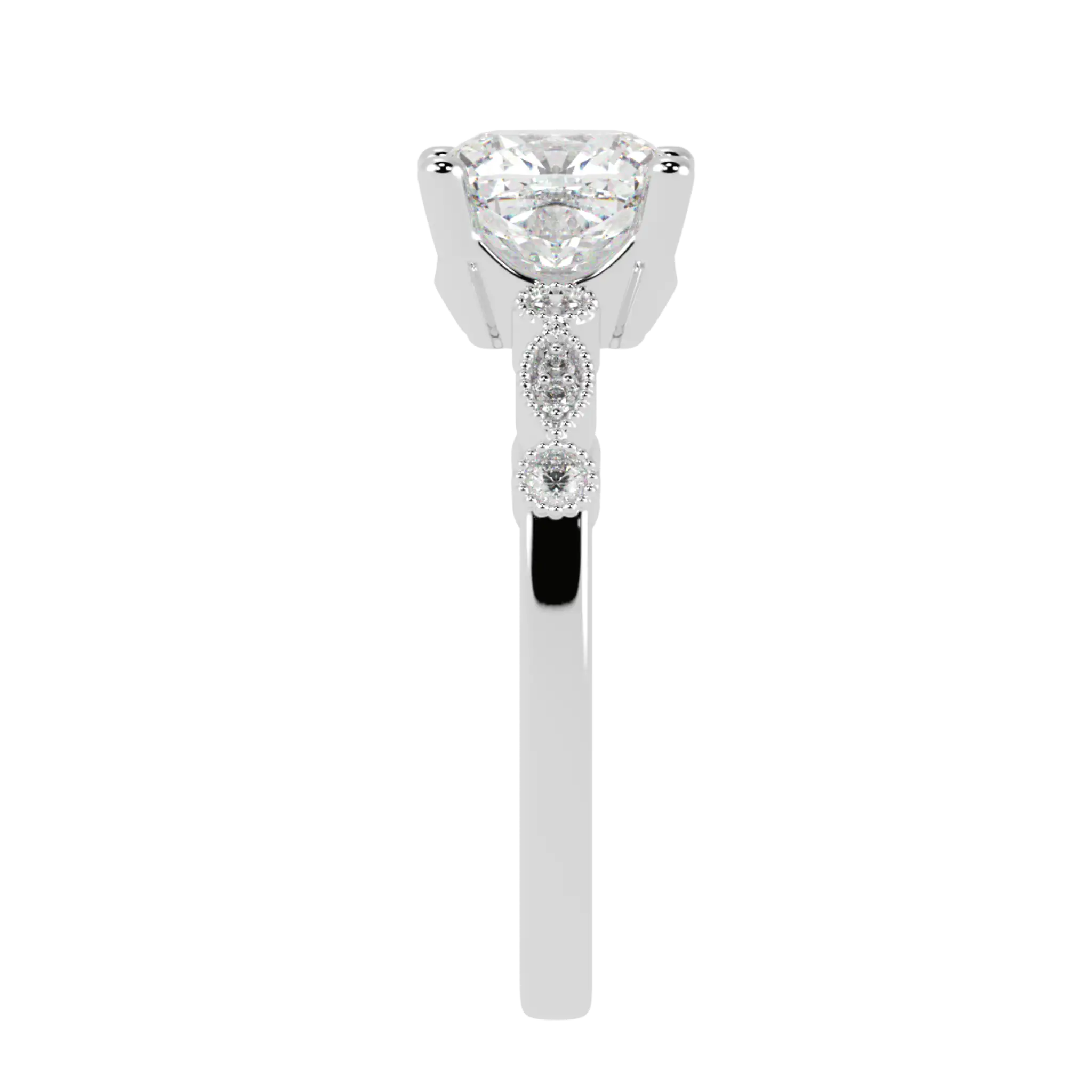 Chanel Platinum Accent Stone Engagement Ring - Cushion Shape