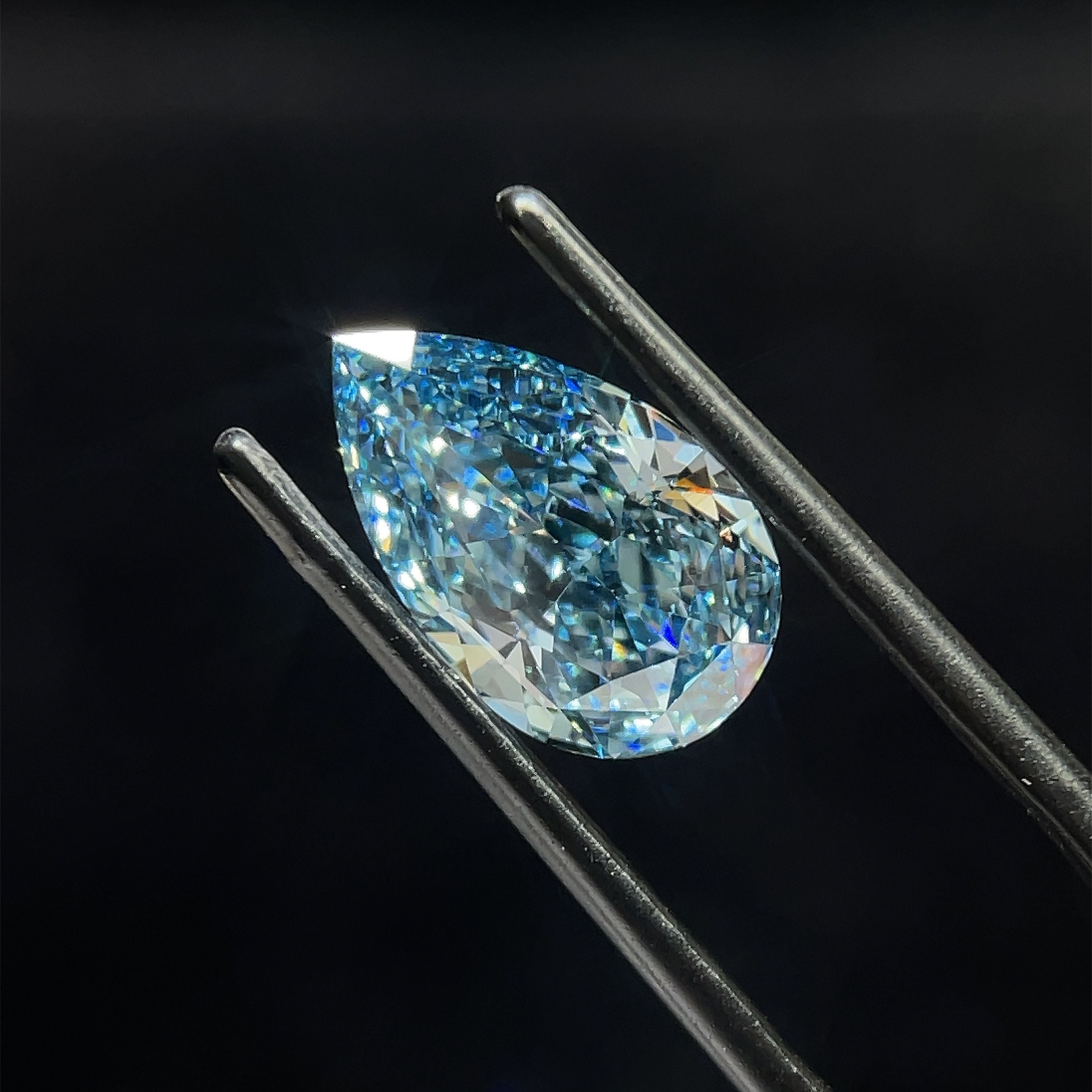 3.00 Carat Pear Cut Fancy Blue